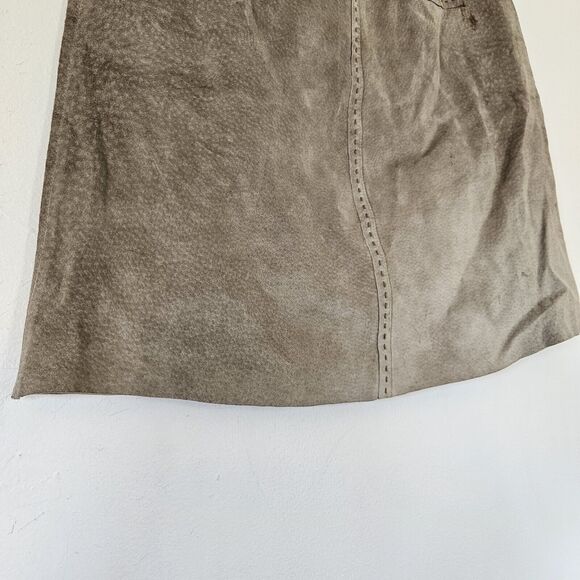 Vtg J. Jill Suede Skirt Womens Size 8 Sage Olive Green Equestrian Western Boho - Picture 4 of 10